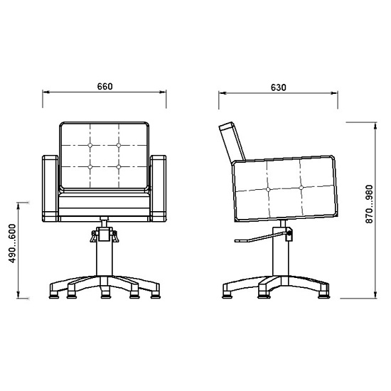 Парикмахерские кресла: PORTO PRO (VLK 501, на пятилучии) за 770 руб. Фото 5