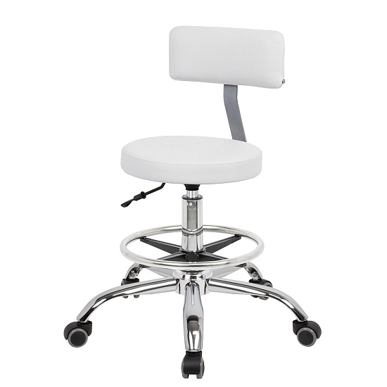 Стулья для маникюра: Топ со спинкой для маникюра с кругом под ноги (VLK 100, хром) за
