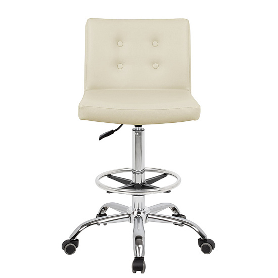 Стулья для парикмахера: Канто для парикмахера с кругом под ноги (VLK 261, с пуговицами) за