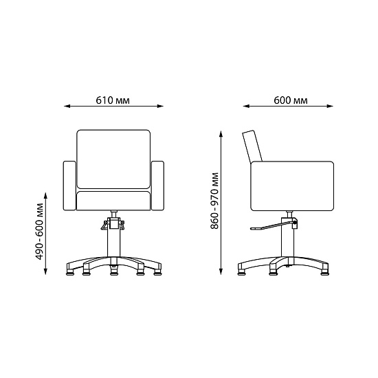 Парикмахерские кресла: Примо (VLK 600, на пятилучии) за 610 руб. Фото 9